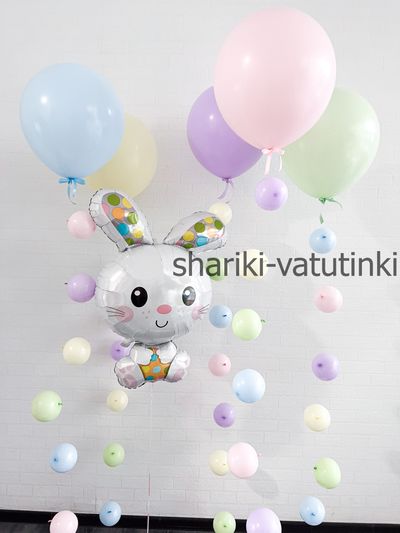 Шары цепочки с пузырями макарун и фигура (6шт)