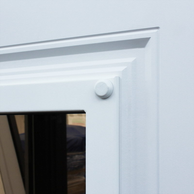 Стальная дверь   Titanium с окном и английской решеткой (терморазрыв 3к)