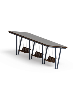 Пергола тент с качелями (наклоная) - МФ 78.03.03 /с поликарбонатом/