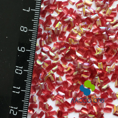 Глиттер блестки спенгл Прямоугольник Красный Иридисцент 2 х 4 мм 10 гр