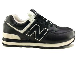 New Balance 574 Classic черные, кожа (41-45) Арт. 058М