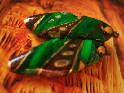 "Шивали, весенняя принцесса", серьги-капли из фарфора