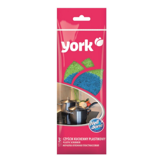 Губки YORK для посуды пластиковые 3шт/уп