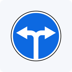 Дорожный знак 4.1.6  Движение направо или налево