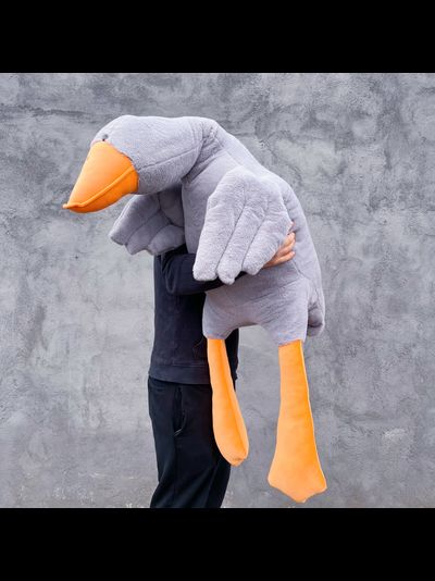 Плюшевый гусь 150 см премиум серый