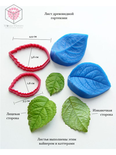 Набор вайнеров и каттеров "Листья гортензии, малые"