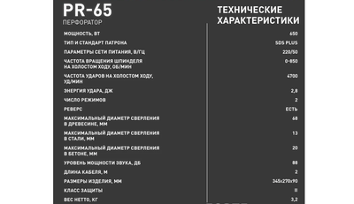 Перфоратор электрический Oasis PR-65