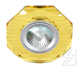Светильник JCDR G5.3 стекло 8020 многогранник золото-полосы