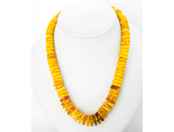 Бусы камнерезные диски из желтого янтаря 06618