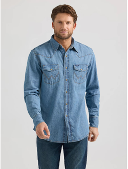 Рубашка Wrangler® Classic Denim Western Snap Shirt