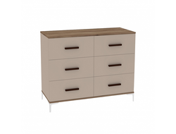 Спальня КАРА (КАРА) - КАРА 4 Комод Дуб Табачный Craft/Велюр