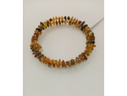 Браслет на пружине двойной из обработанного янтаря 9г