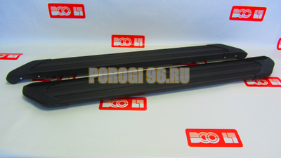 Пороги подножки "Luxe Black" 1800 мм для Toyota FORTUNER II 2015-