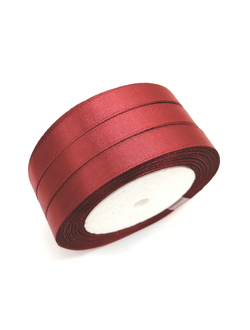 Лента атласная 12 мм, цвет темно красный  арт. 33