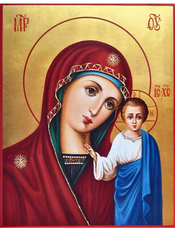 Казанская Богородица. Рукописная икона.