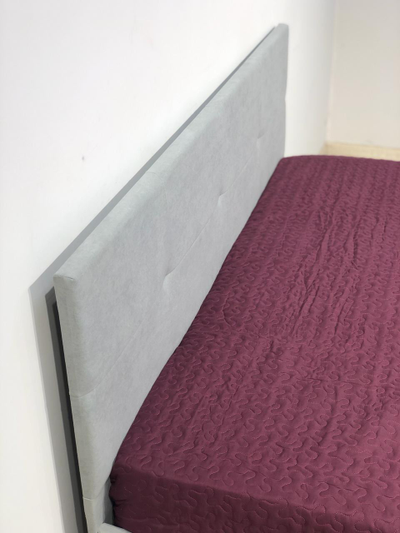 КР 4 Кровать двойная 1,6*2,0  (1600*900*2000) Серый велюр (с основанием)