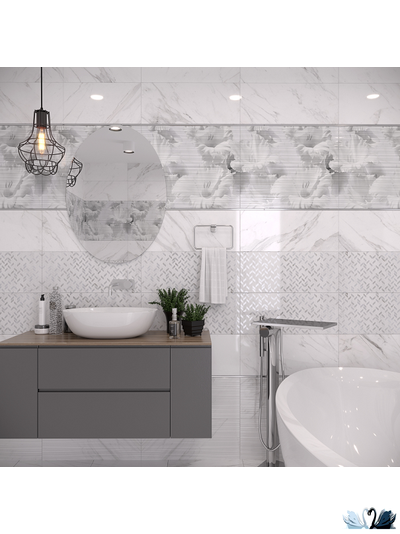 Плитка настенная Gracia Ceramica Celia white wall 01 25 х 60 см мрамор