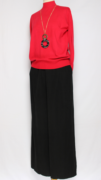 Брюки вельветовые"Палаццо защипы пояс" хаки, бежевый, графит, чёрный до 54