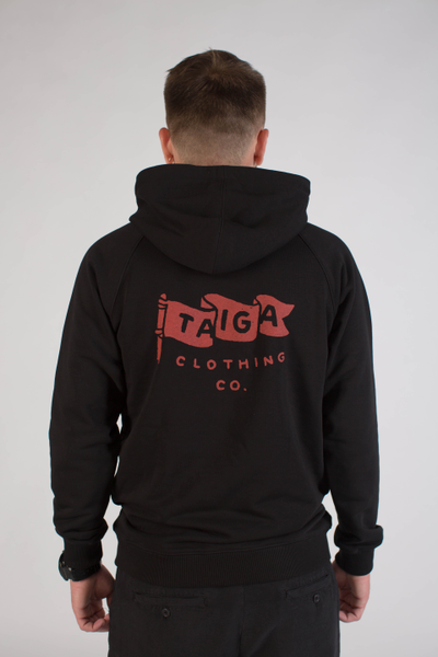 Толстовка с капюшоном Тайга "Flag" Черная