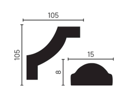 Угловой элемент DECOR-DIZAYN C1-130A к молдингу 130A, из дюрополимера, под покраску, 4шт