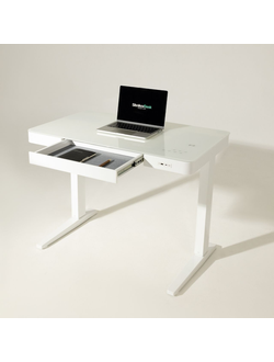 Умный стол 100×60 белый | закалённое стекло