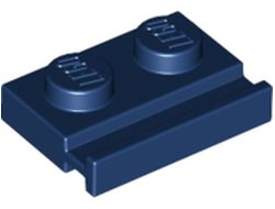 Plate, Modified 1 x 2 with Door Rail, Dark Blue (32028 / 6363600)