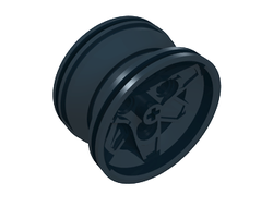 Wheel 43.2mm D. x 26mm Technic Racing Small, 3 Pin Holes, Black (41896)