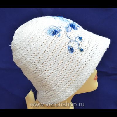 Шляпка летняя белая Vizio Италия 5456 P