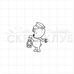 штамп мишка и фонарь