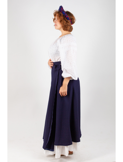 Шерстяная юбка на запах «Сирин» (Синяя)