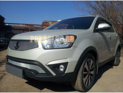 Защита радиатора Ssang Yong Actyon 2013- chrome верх