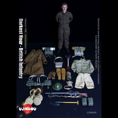 Британский солдат времен Второй Мировой (Франция 1940 - Сингапур 1942)  - Коллекционная ФИГУРКА 1/6 World War II British Infantry France 1940 -Singapore 1942 (UD9039) - UJINDOU