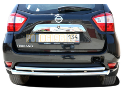 Защита заднего бампера двойная (радиус) d60/42 для Nissan Terrano 2015-