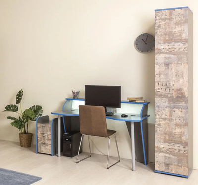 Индиго Полка 10.111 (Темно - серый, Голубой)