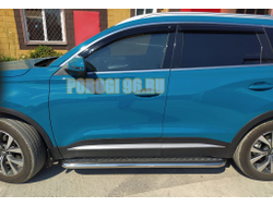 Пороги с накладным листом d53 для Chery Tiggo 7 Pro 2021-
