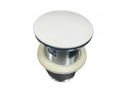 Донный клапан для ванн без переливного отверстия белый глянец