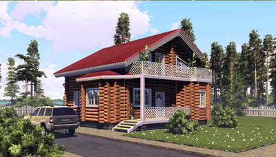 Дом из бревна ДБ-03, площадь 160 м2