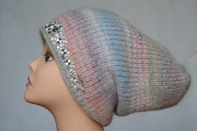 Шапка бини розовая  вязаная Vizio Италия 6186