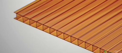 Сотовый поликарбонат SMART Комфорт с эффектом затенения 8мм янтарный