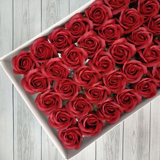 Розы из мыла "Корея" 50 шт Бордовый