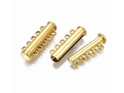 МАГНИТНАЯ ЗАСТЁЖКА СЛАЙДЕР С 5 ПЕТЛЯМИ - 28мм - ЗОЛОТО