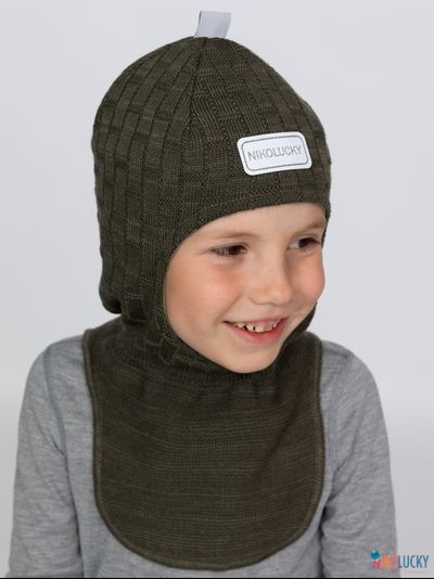 Шапка-шлем 20201-02 х/б подклад, темный хаки 48-50