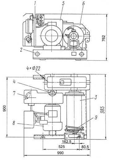 Лебедка электрическая ТЛ-9А-1 чертеж