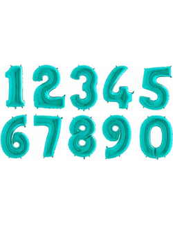 Фольгированные Цифры Бирюзовые
