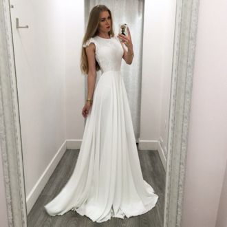 Красивое кружевное белое платье в пол "Реджина" 20 цветов, размеры 40-60