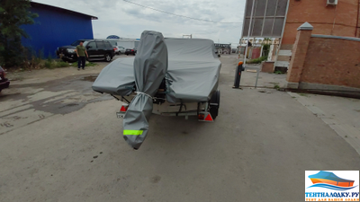 Тент на лодку ВОЛЖАНКА 5.0 FISH- 2020 (с леерами на носу)