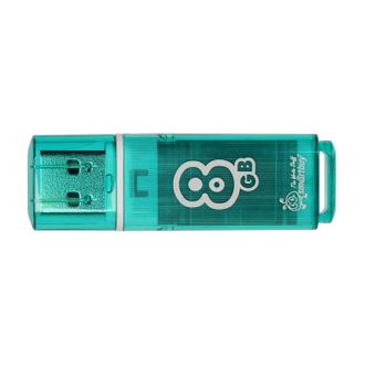 Флеш-память Smartbuy Glossy, 8Gb, USB 2.0, зеленый, SB8GBGS-G