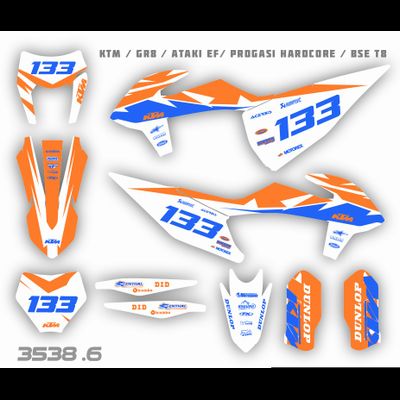 Наклейки на мотоцикл KTM 125-450 SX, SXF 2019-2022, EXC 2020-2023/GR8 #3538