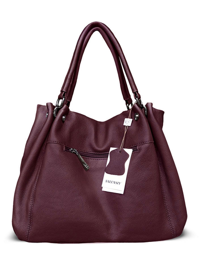 (АРТИКУЛ: 10038/92) СУМКА ЖЕНСКАЯ БОЛЬШАЯ, НАТУРАЛЬНАЯ КОЖА, ТЕМНО-БОРДОВАЯ, С ЦЕПОЧКОЙ