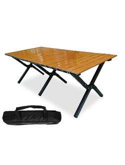 Стол туристический алюминиевый #НВА-1009-05 (разложенный/ транспорт.размер: 120х60х45/ 70х20х18 см)